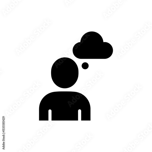 Daydream Cloud Above Head for Expressing Imagination and Creativity