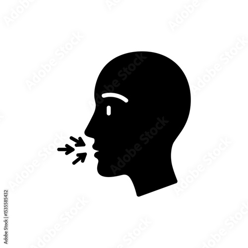 Face with Breathing Arrows, Relaxation and Breathing Technique