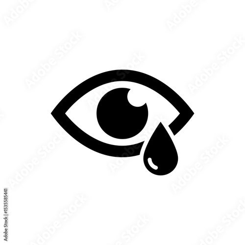 Eye with Teardrop Falling, Emotional Expression and Care