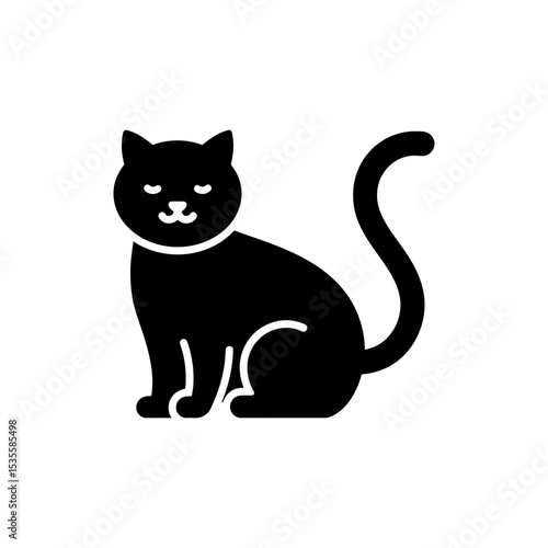 Cat Purring with Tail Curve for Peaceful Pet Moment