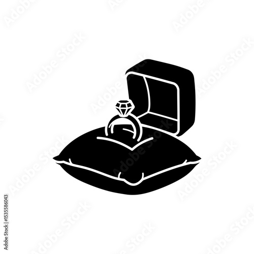 Ring Box on Pillow, Engagement Proposal and Love