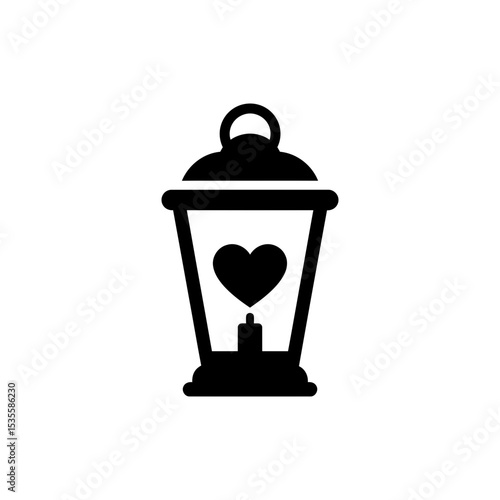 Lantern with Love Light for Romantic Evening or Celebration