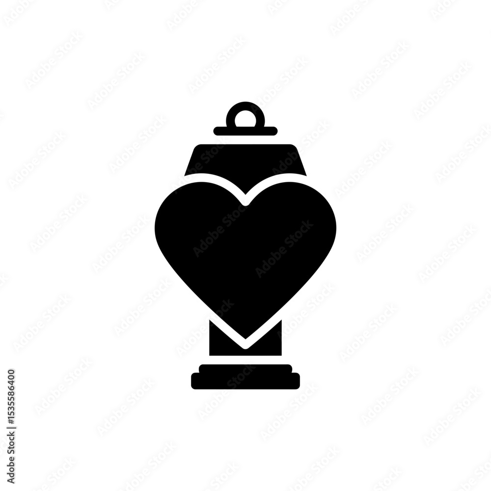 Fototapeta premium Heart-Shaped Lantern Floating in the Night Sky