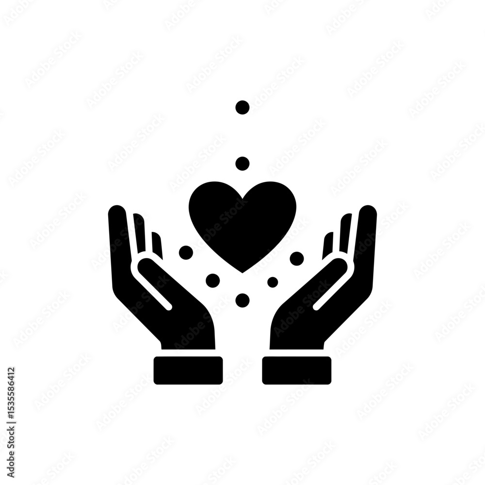Hands Holding Snow Heart Shape in Winter Season Hands Holding Snow Heart Shape in Winter Season