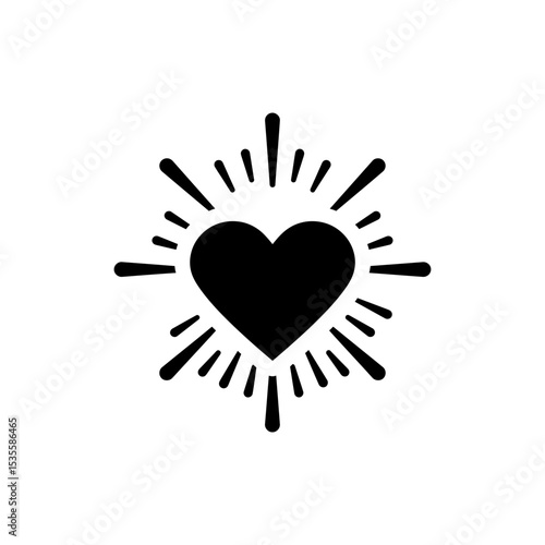 Fireworks Around Heart Frame in Romantic Celebration