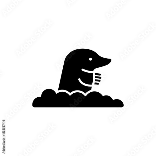 Mole Emerging from Hole in Ground in Natural Wildlife Behavior
