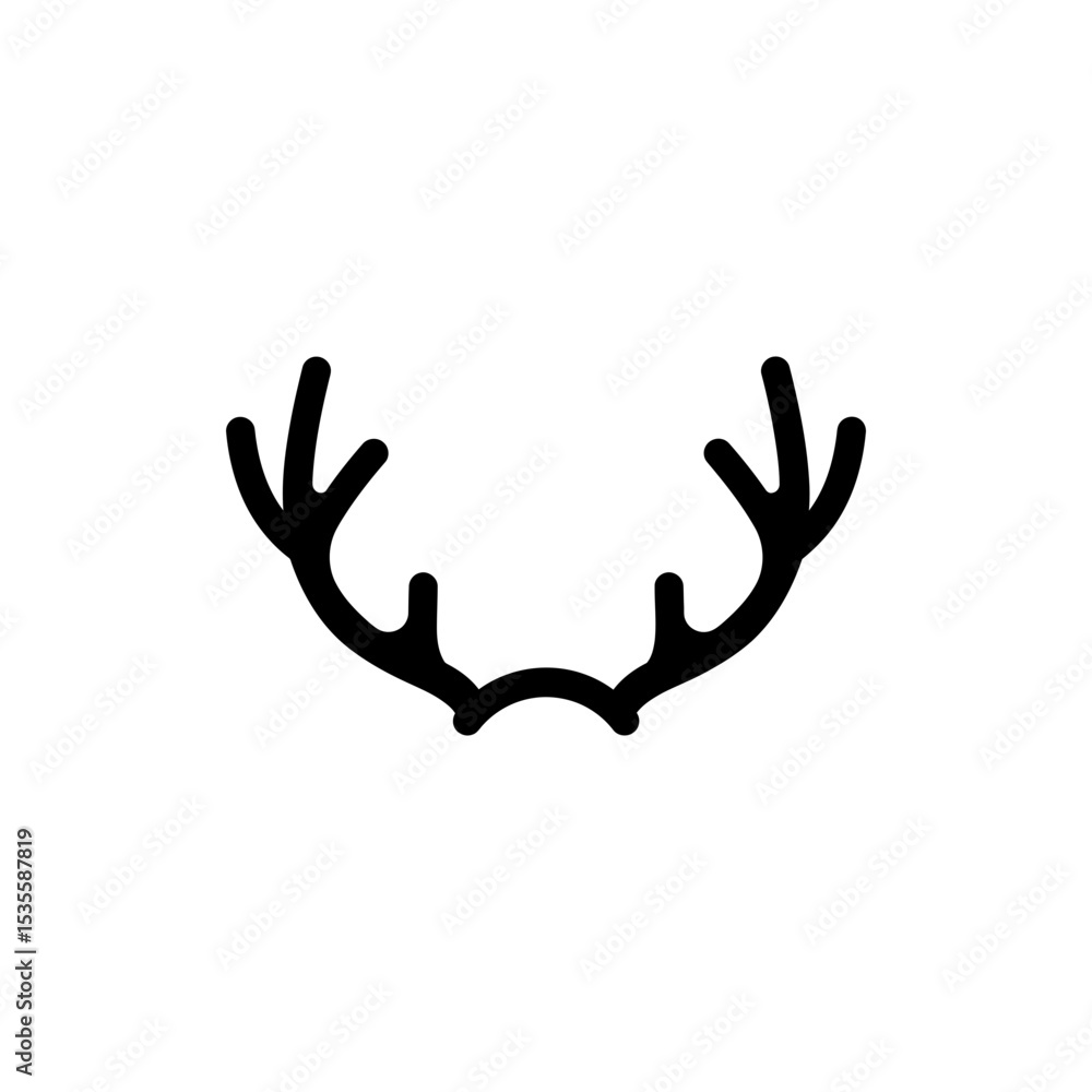 Obraz premium Deer Antlers from Front View Detailed Wildlife Close-Up