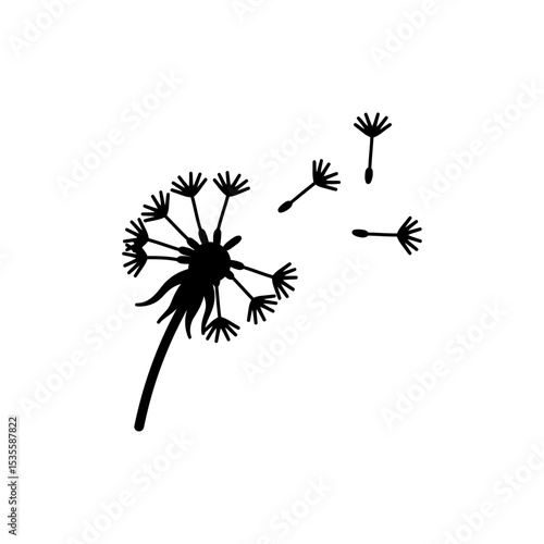Single dandelion seed drifting softly in gentle breeze