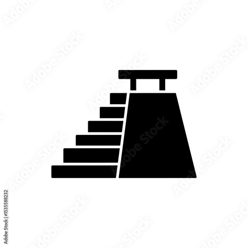 Ancient Stepped Pyramid with Platform Top Architectural Monument