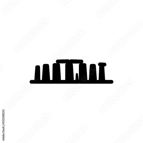Stonehenge with Upright Rocks and Lintel Stones Ancient Monument