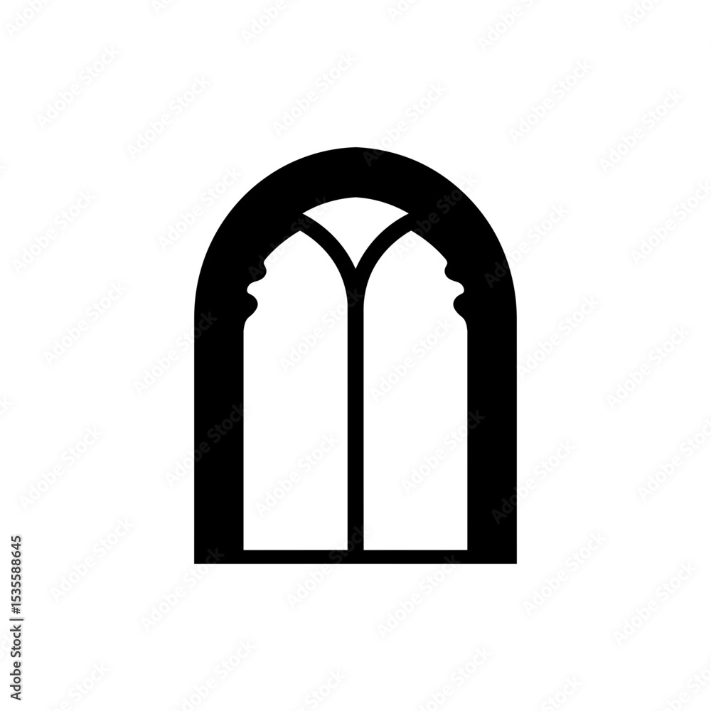 Fototapeta premium Grand entrance gate with elegant stone archway and metal door design