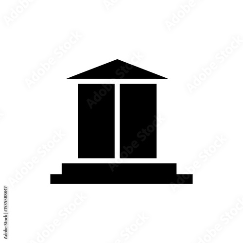 Large Square Monument with Top Cut Design in Stone
