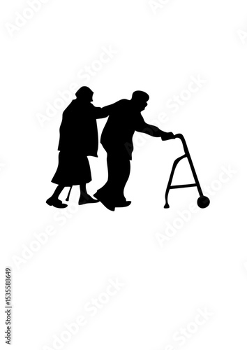 papy mamie deambulateur vieux vieille
