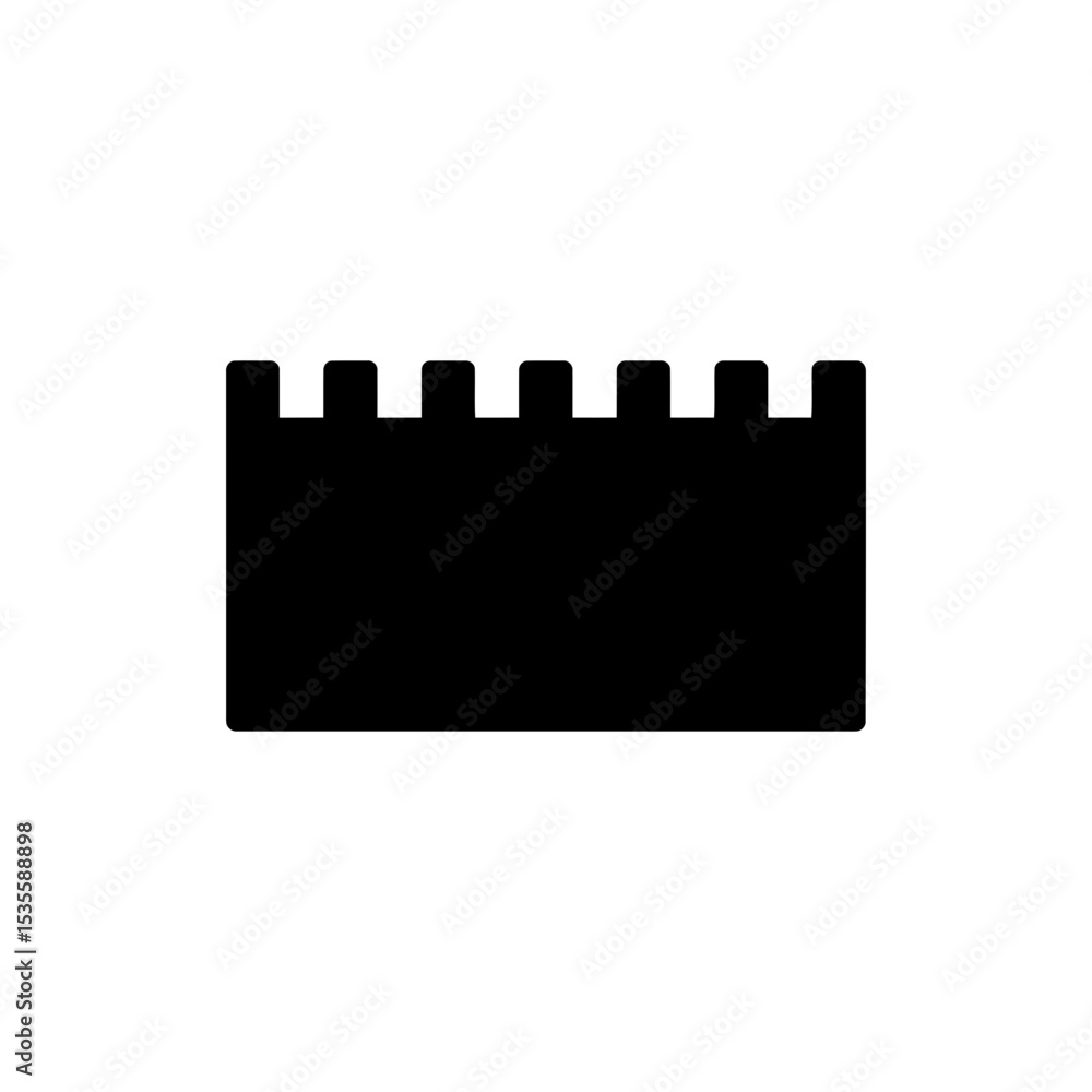 Fototapeta premium Strong Fortress Wall with Curved Parapets and Durable Stone Masonry