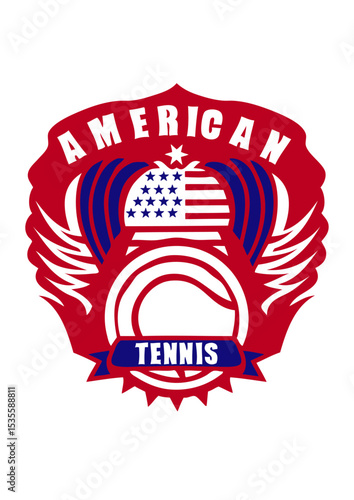 tennis american logo aile fanion drapeau usa states united