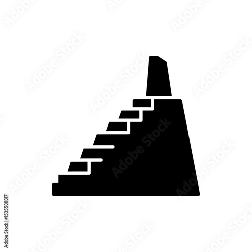 Hill Monument with Stairs Up to Elevated Historic Landmark