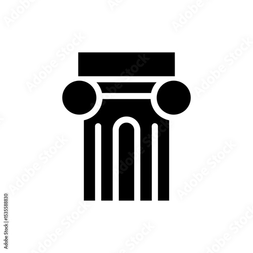 Elegant four-spoke column with decorative top block architectural element
