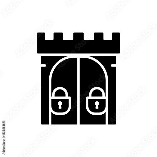 Fortress Door with Twin Locks Heavy Security Architectural Element