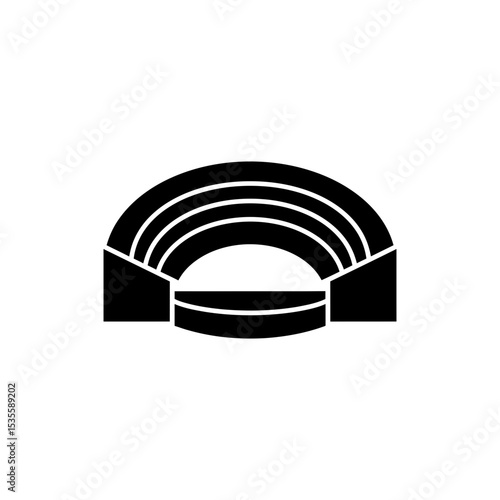 Amphitheater with Semi-Circular Seats and Central Stage Design