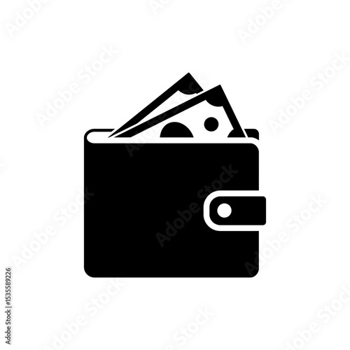 Leather wallet with cash banknotes sticking out for wealth and savings