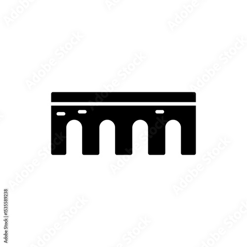 Ancient roman aqueduct with repeated arches historic stone structure