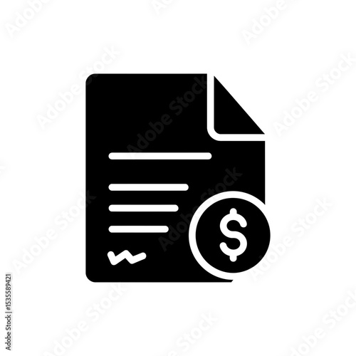 Loan Document with Dollar Sign Icon Representing Financial Lending Paperwork