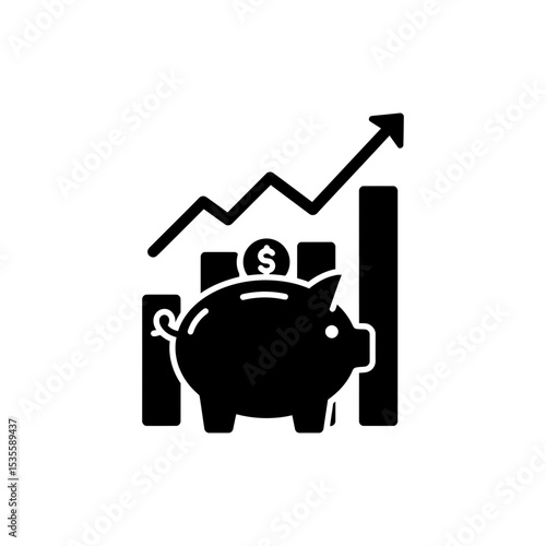Piggy Bank Savings Growth with Rising Financial Performance Chart