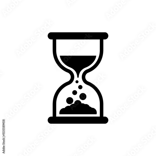 Hourglass with coins falling representing time based investment