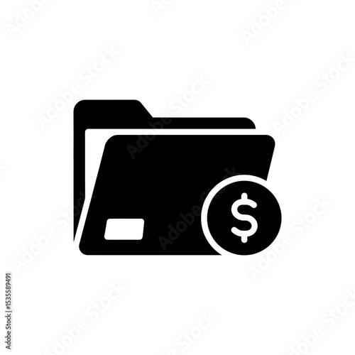 Business file folder with dollar sign icon for financial documents