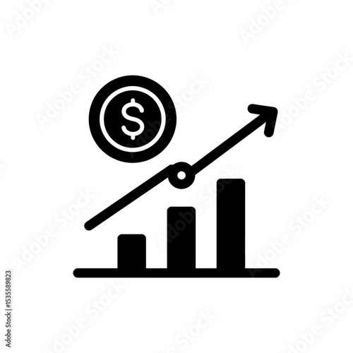 Coin dropping onto growth chart showing passive income increase