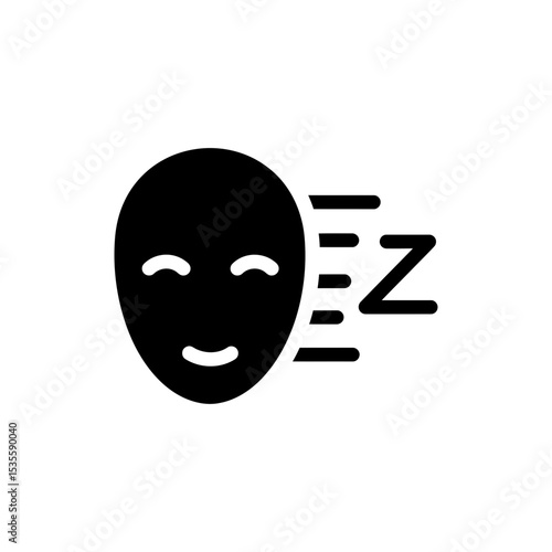 Serene Face with Z Trail Symbolizing Peaceful Sleep