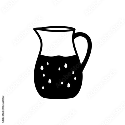 Jug surrounded by water droplets symbolizing freshness and hydration