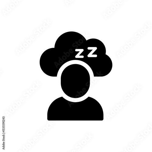 Head Resting Under Z Cloud Representing Sleep and Relaxation