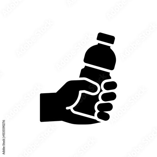 Hand Holding Filled Water Bottle Firmly