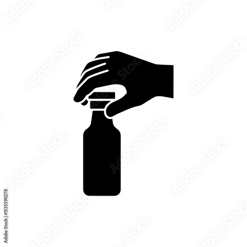 Hand Closing Lid on Bottle with Firm Grip