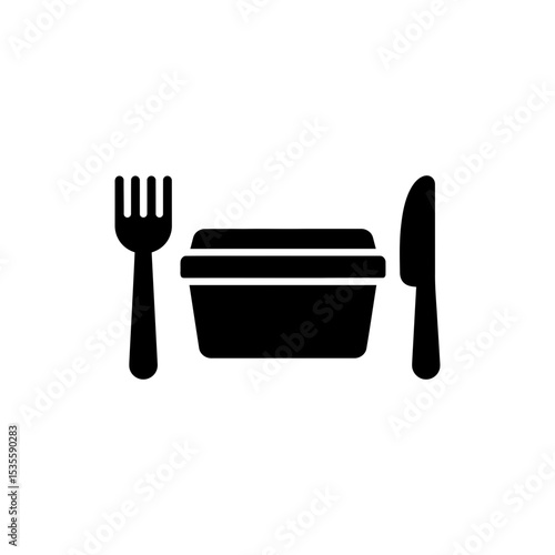 Fork and Knife Beside Prepped Meal Box Ready to Eat