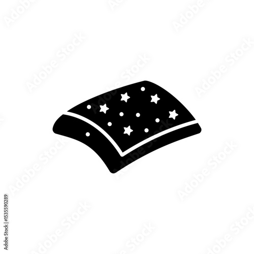 Floating blanket with stars night relaxation icon for dreaming and rest