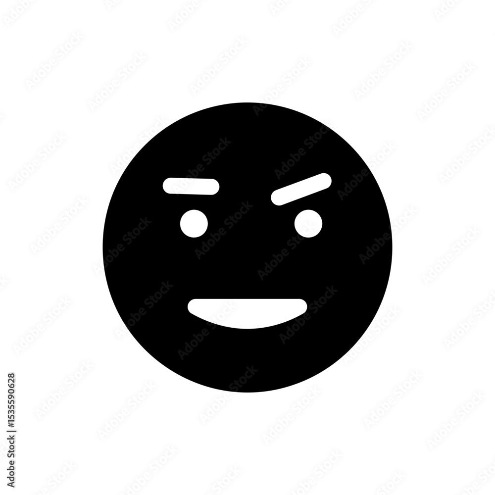 Skeptical smile with one raised brow expression Skeptical smile with one raised brow expression