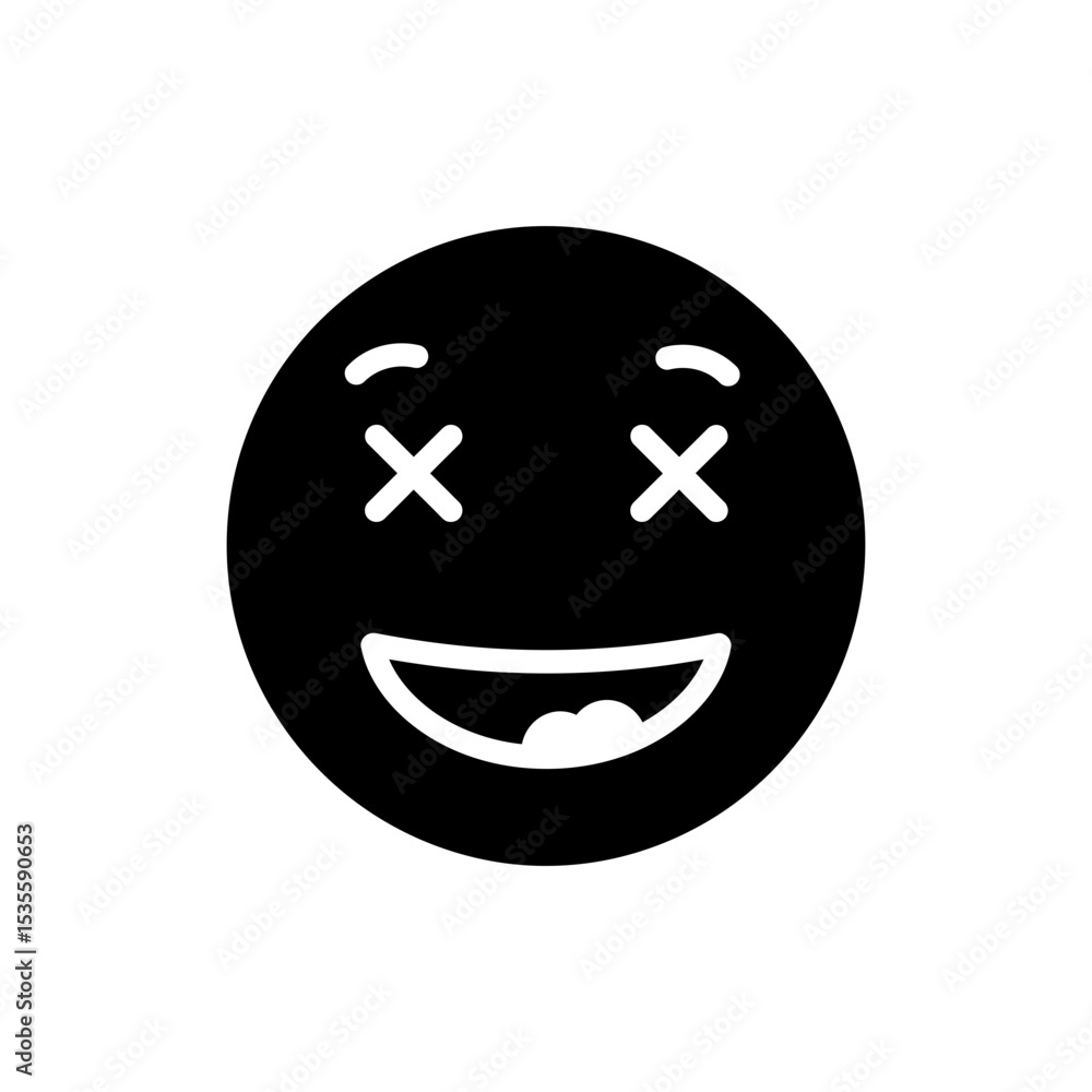 Obraz premium Silly face with crossed eyes and funny playful expression