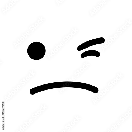 Person with smug face and one eye winking expression