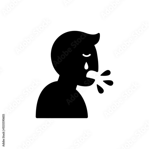 Person sobbing with mouth open crying loudly and expressing anguish