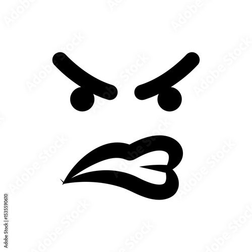 Person with Sneering Face and Curled Lips Showing Disgust