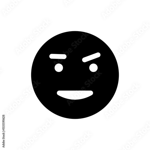 Skeptical man with raised eyebrow and doubtful smile facial expression