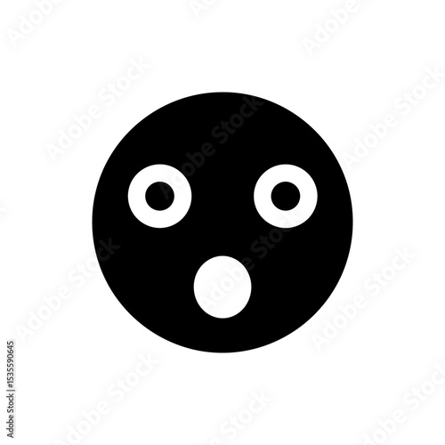 Character Shocked Face With Wide Eyes And Round Mouth