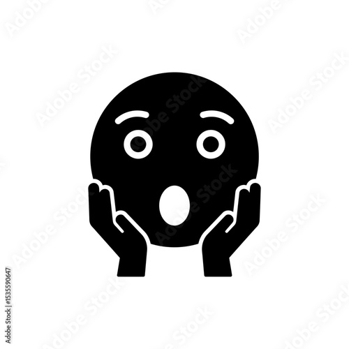 Character Shocked Face With Hands On Cheeks Surprised