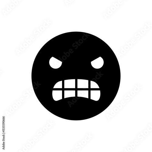 Scowling face with clenched teeth showing anger and frustration