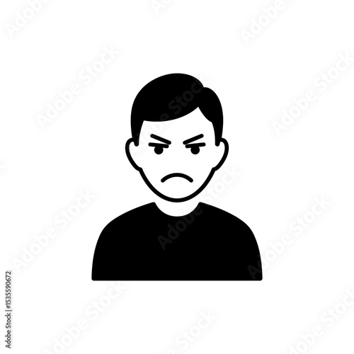 Scolding expression with furrowed brows showing anger and disapproval
