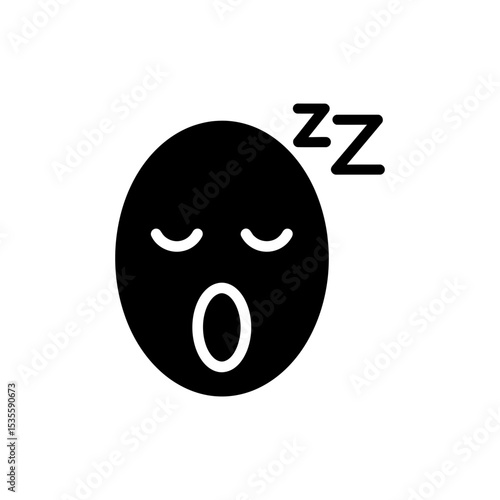 Sleepy yawn with closed eyes tired expression