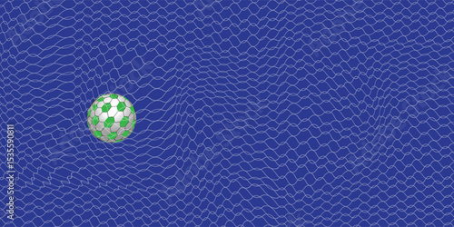 Soccer ball and gal net illustration combined pencil sketch and watercolor sketch.