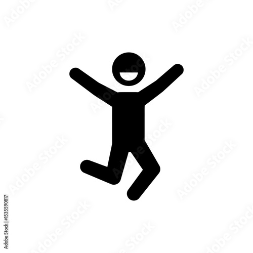 Person Performing Joyous Jump with Open Mouth Expression